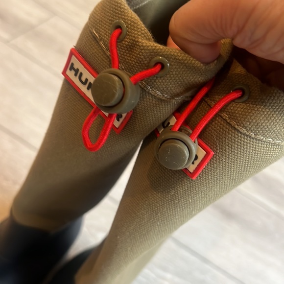 Hunter regent st James canvas and rubber olive and black tall rain boots size 8 - Picture 6 of 15